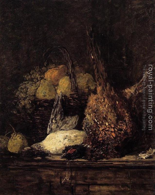 Eugene Boudin : Pheasant, Duck and Fruit